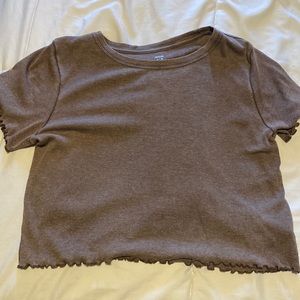 Washed off purple loose crop top